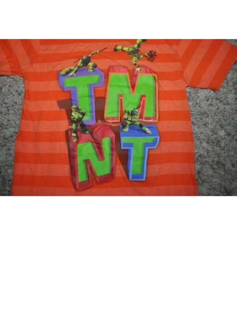 Nike TMNT Christmas Boys 12 Orlando Dear Santa Crew Tee Black Orange